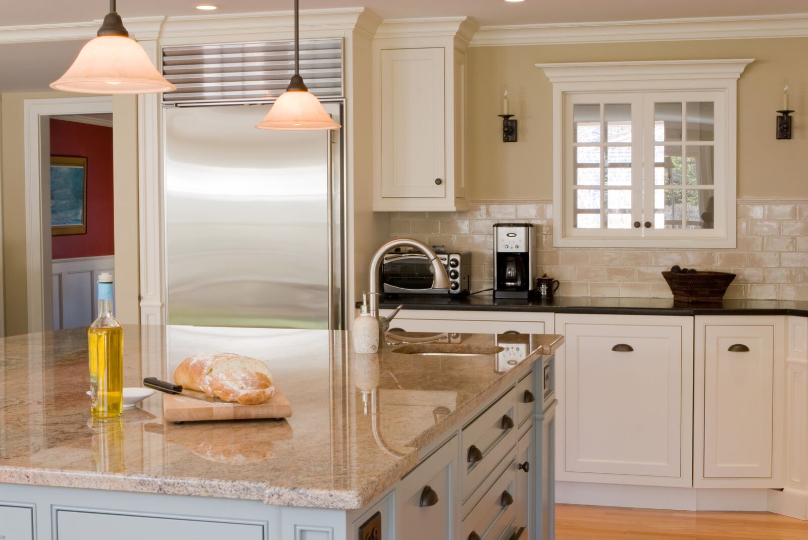 Granite Countertops Cream white cabients US Affordable Granite Company, US